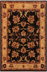 handmade Traditional Kafkaz Black Gold Hand Knotted RECTANGLE 100% WOOL area rug 9 x 12